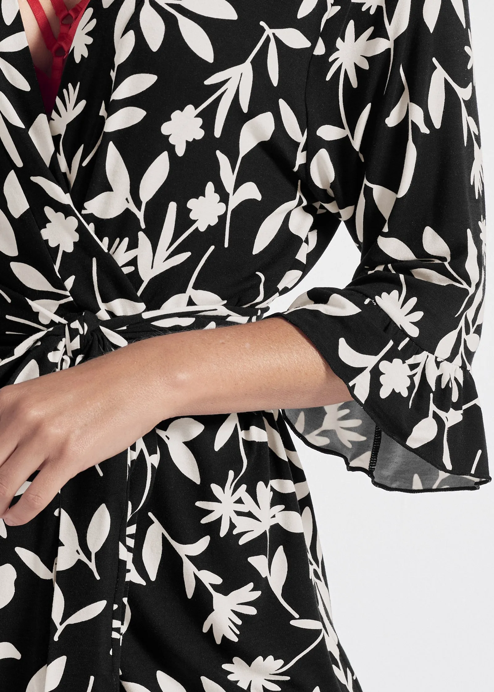 Ruffle Sleep Robe - Black Floral sold by VENUS product image thumbnail 3