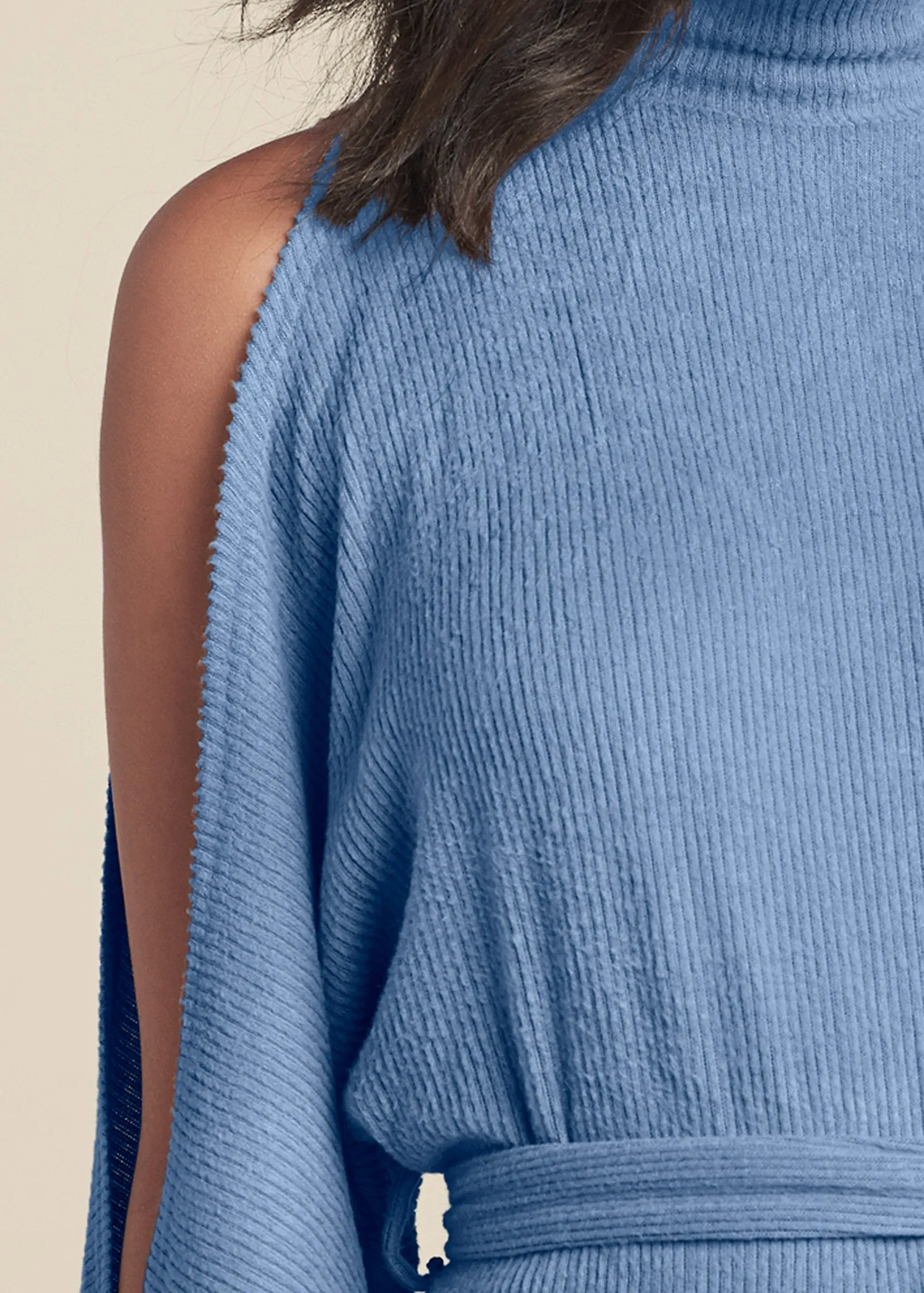 Cold-Shoulder Mock-Neck Dress - Blue sold by VENUS product image thumbnail 4