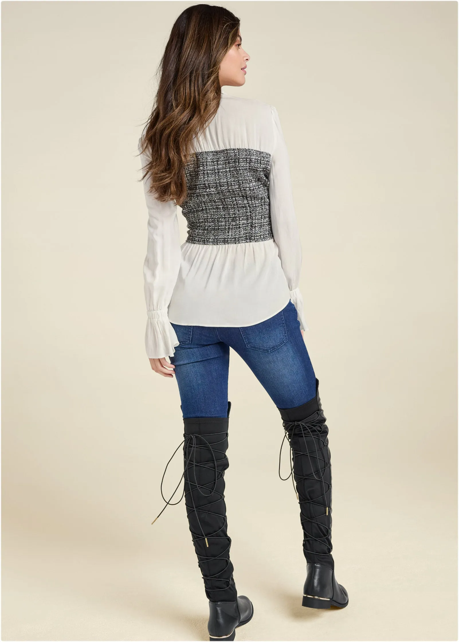 Tweed Bustier Blouse - Grey Multi sold by VENUS product image thumbnail 3