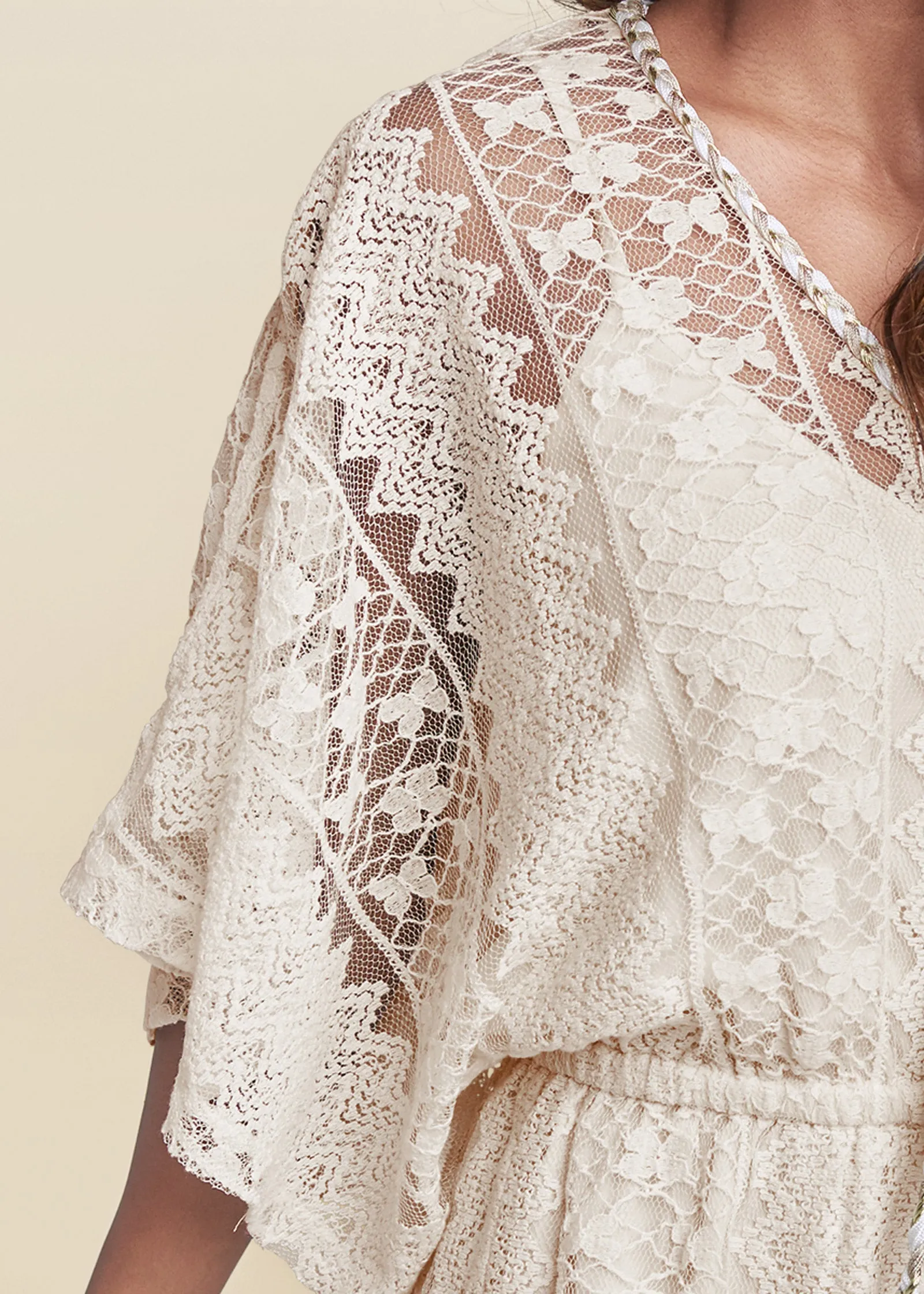 Crochet Romper - Beige sold by VENUS product image thumbnail 4