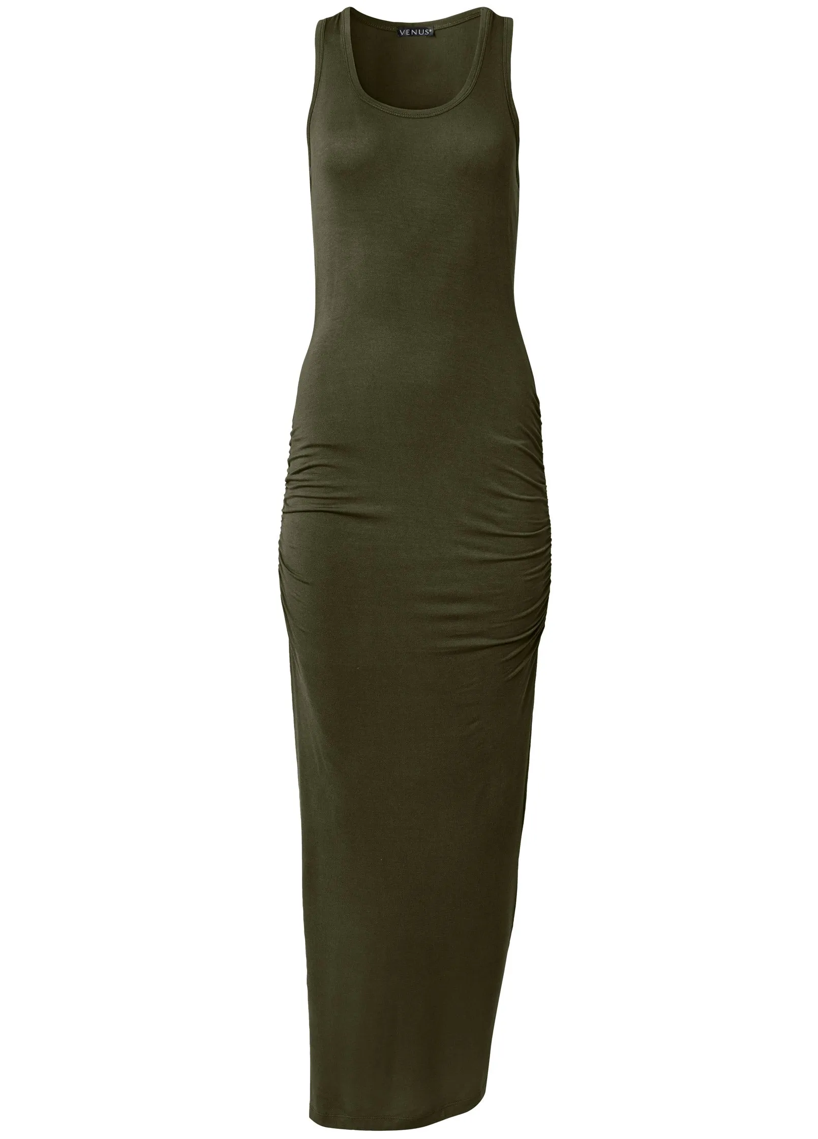 Ruched Tank Maxi Dress - Olive sold by VENUS product image thumbnail 5