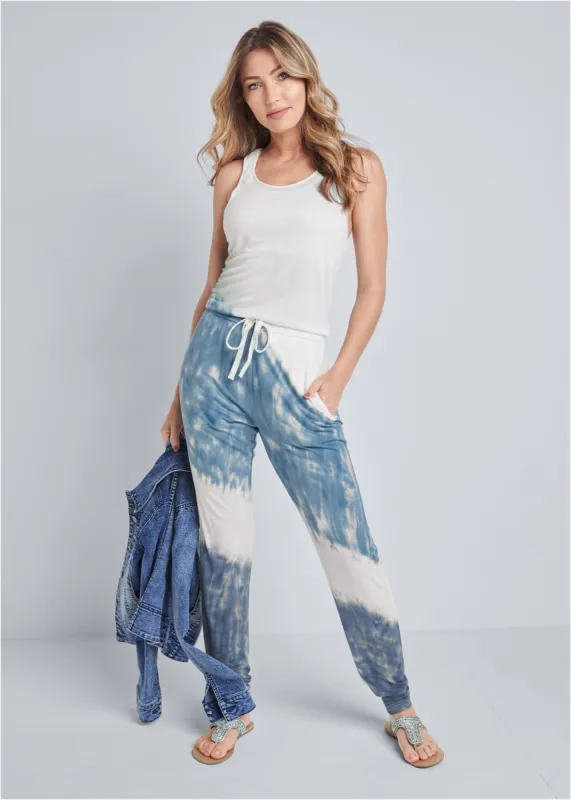Ombre French Terry Jumpsuit - Blue Multi sold by VENUS