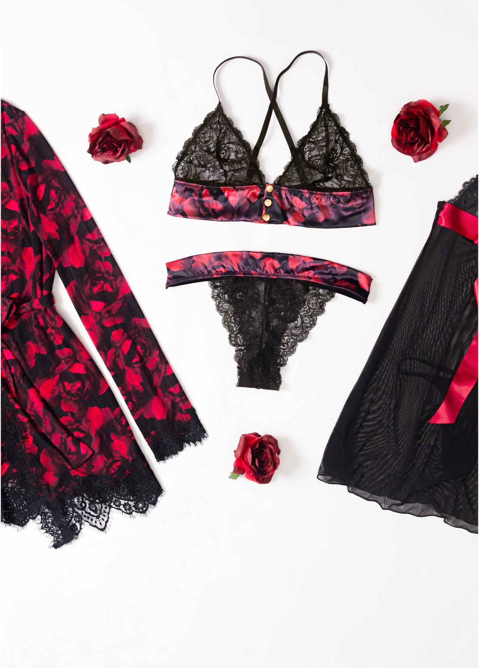 Print Mesh Robe - Black & Red sold by VENUS product image thumbnail 4