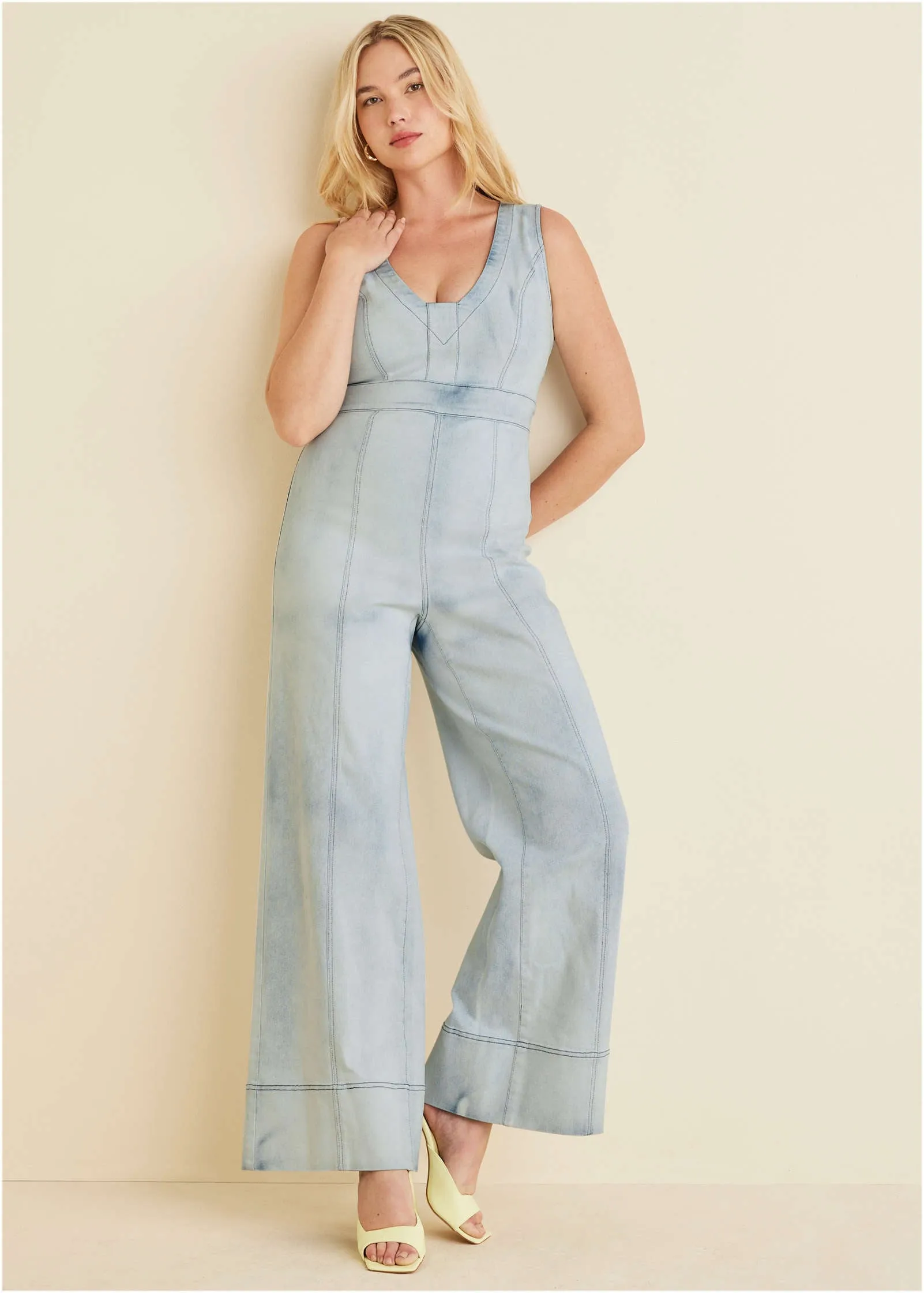 Stretch Denim Jumpsuit - Light Wash sold by VENUS product image thumbnail 5