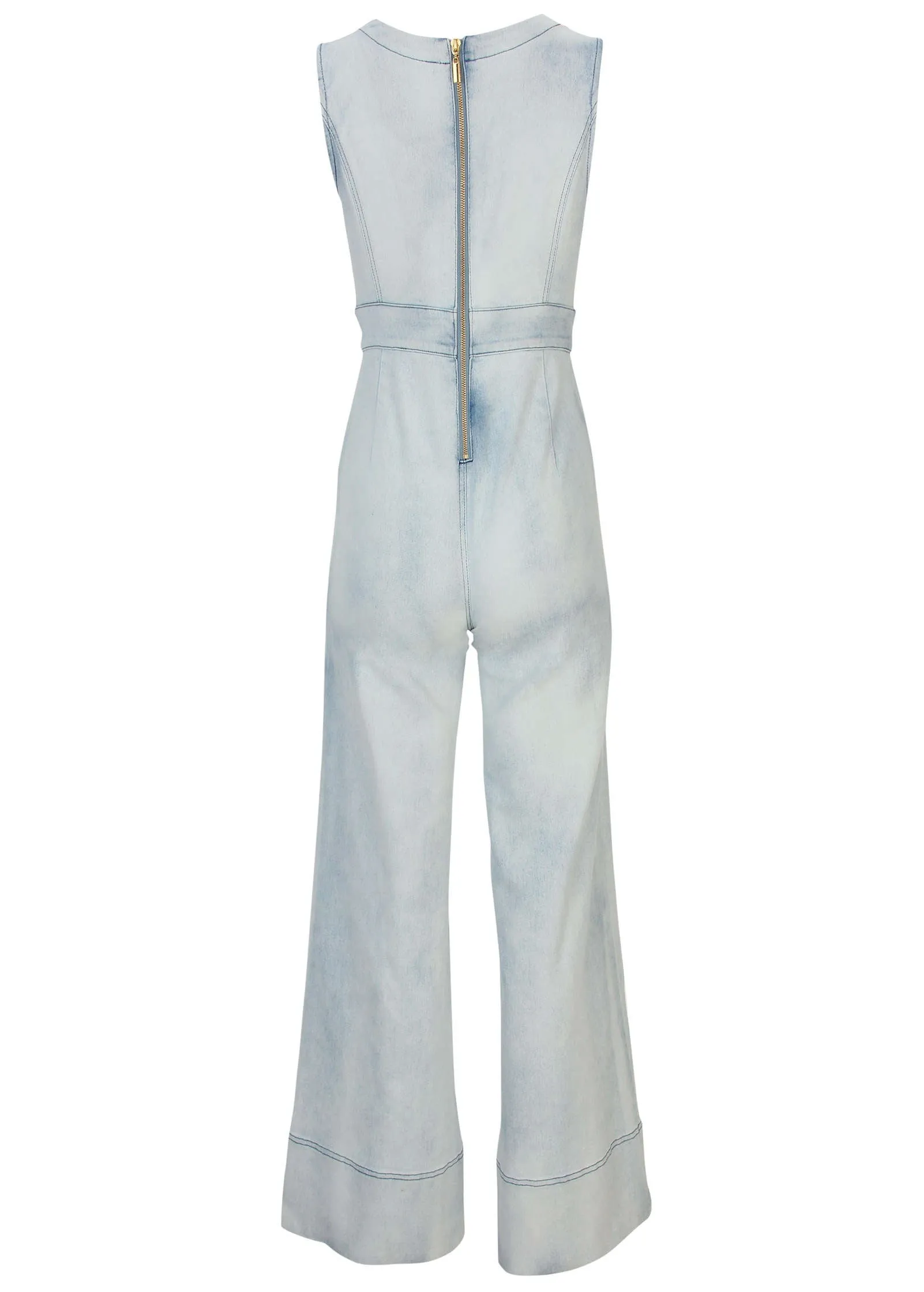 Stretch Denim Jumpsuit - Light Wash sold by VENUS product image thumbnail 4