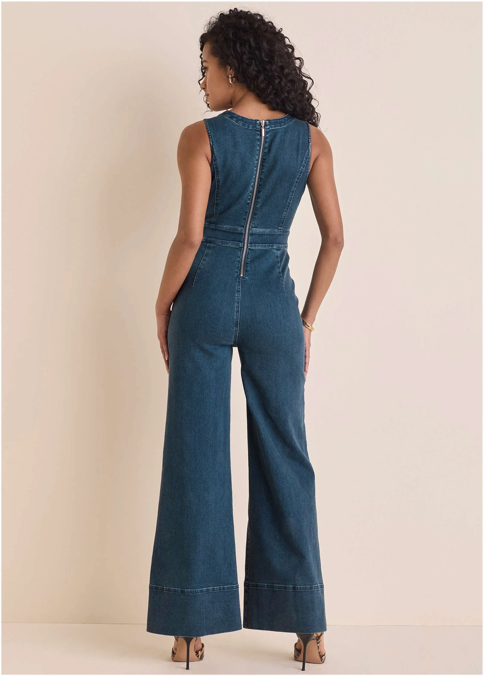 Stretch Denim Jumpsuit - Medium Wash sold by VENUS product image thumbnail 2