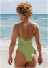 Strappy Tulum High Leg One-Piece - Mosstone sold by VENUS