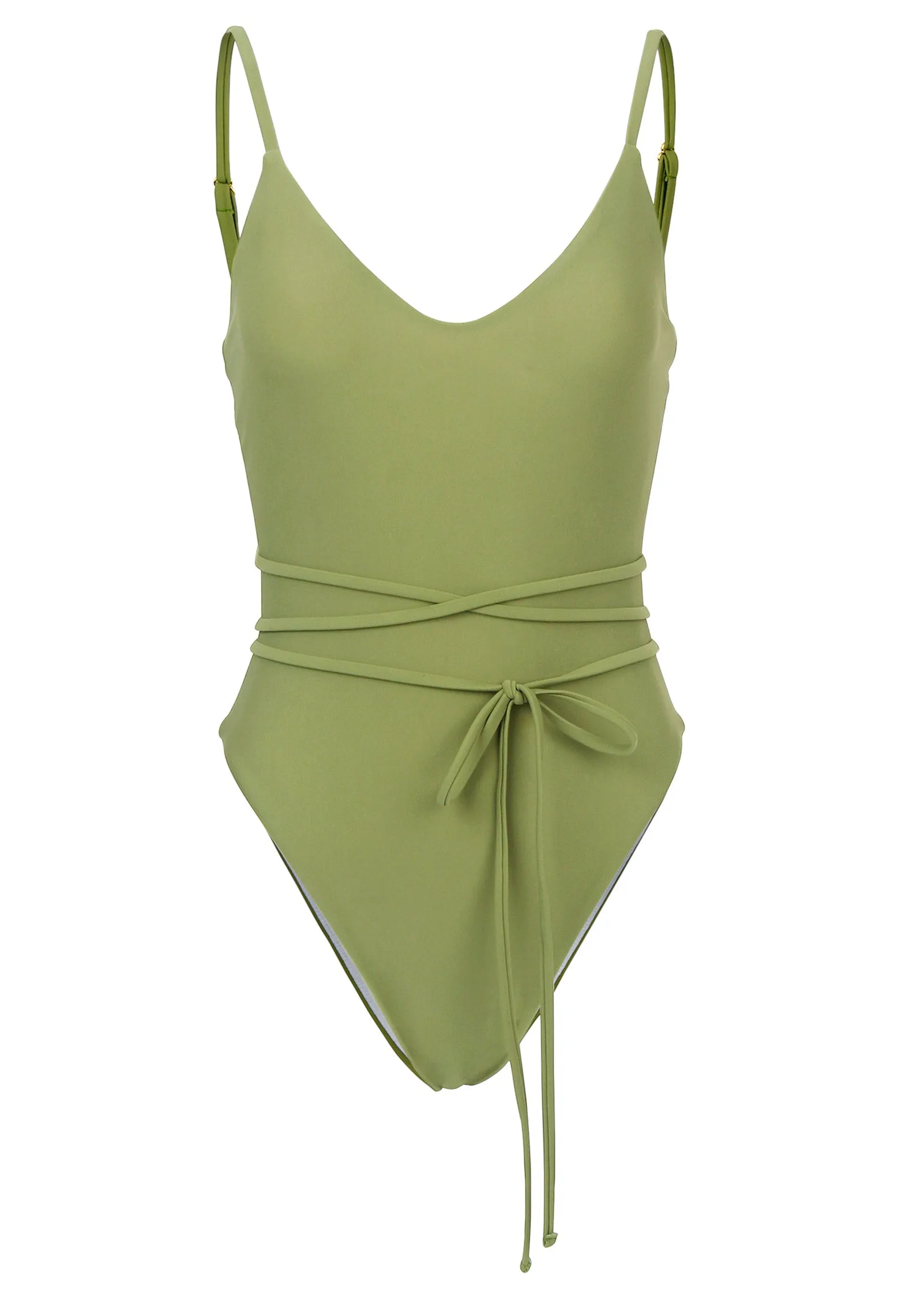 Strappy Tulum High Leg One-Piece - Mosstone sold by VENUS product image thumbnail 4