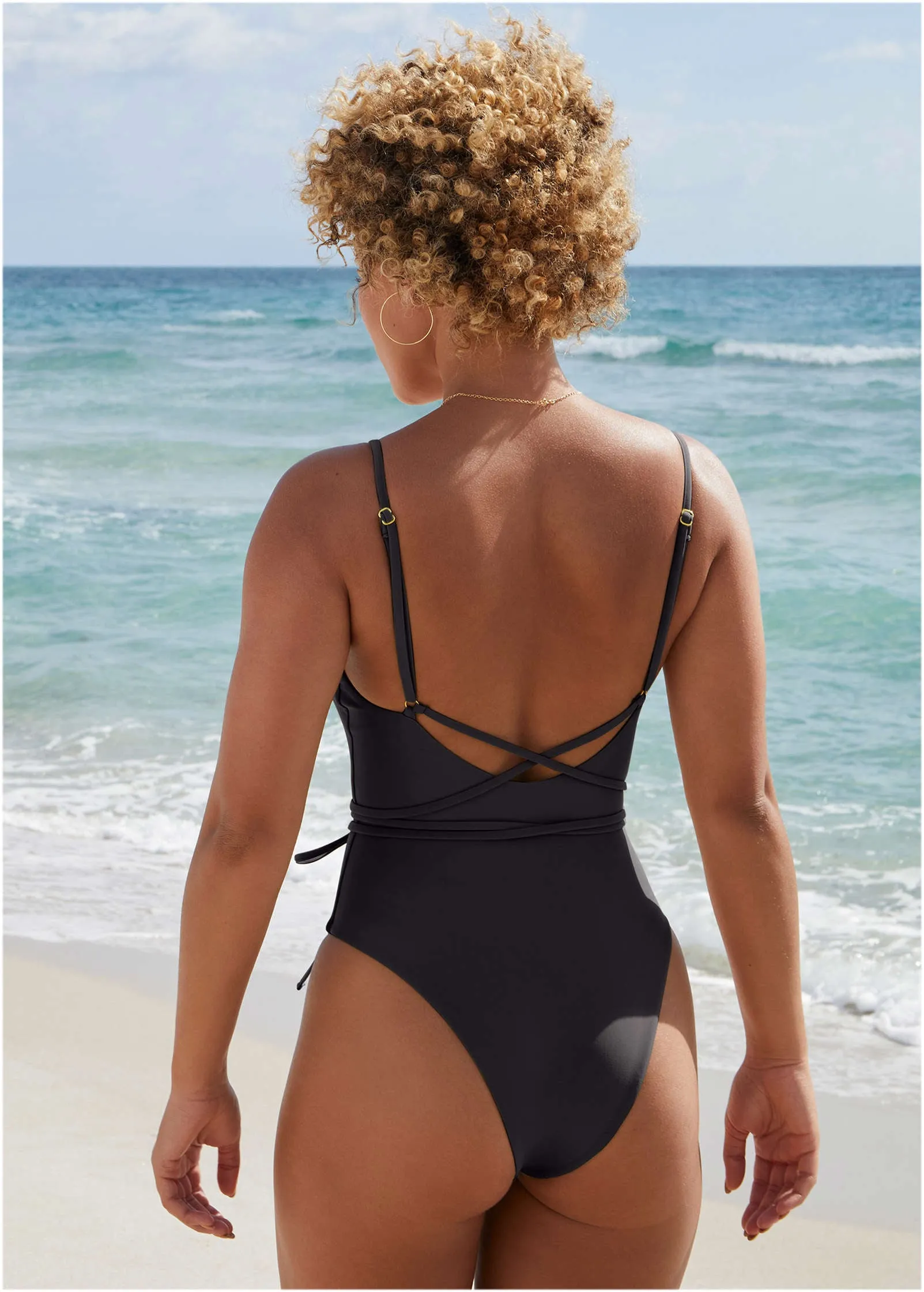 Strappy Tulum High Leg One-Piece - Black sold by VENUS product image thumbnail 2