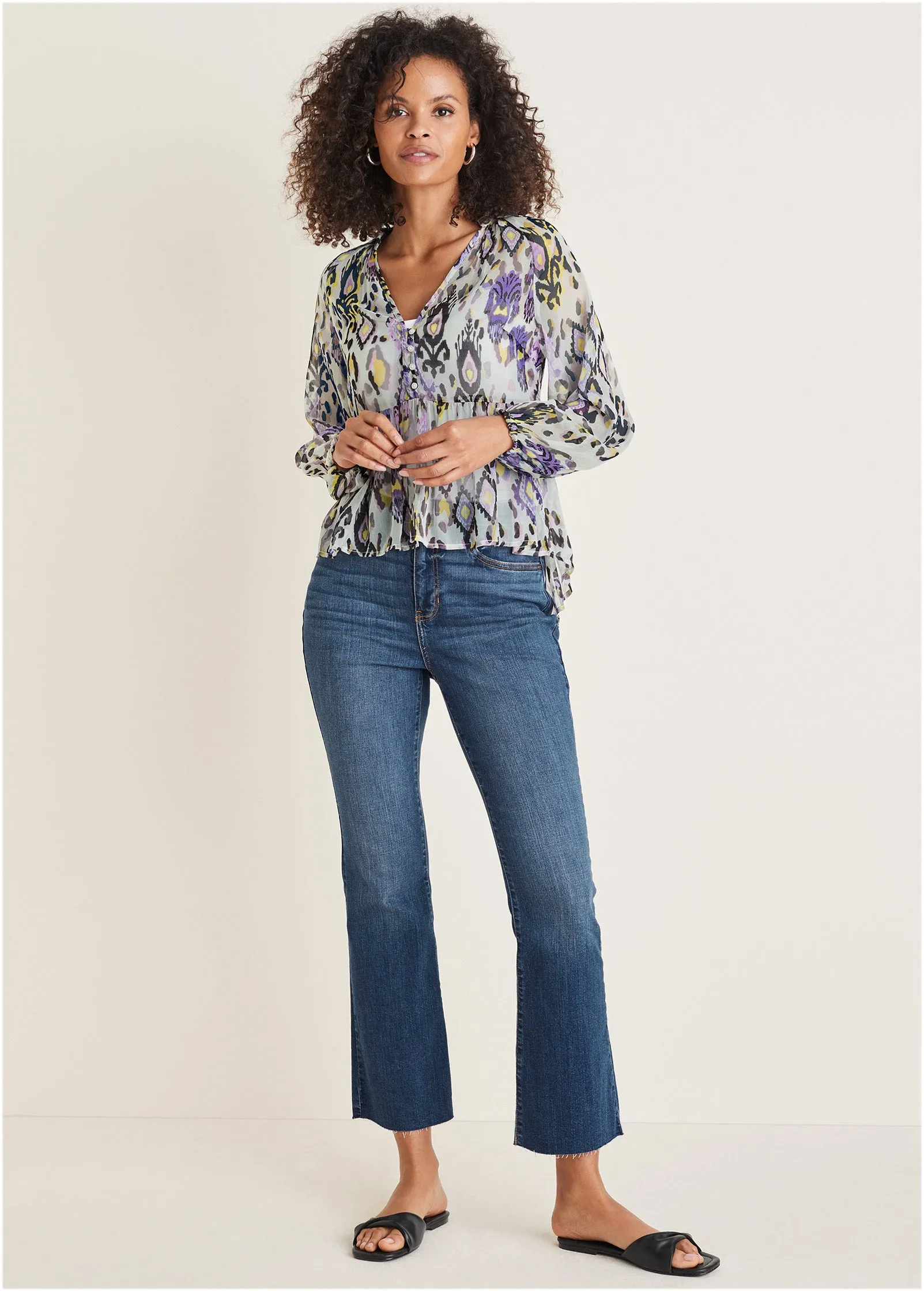 Chiffon Printed Blouse - Desert Ikat sold by VENUS product image thumbnail 3