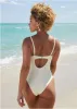 Colorblock Belted One-Piece - Pristine Chicory sold by VENUS