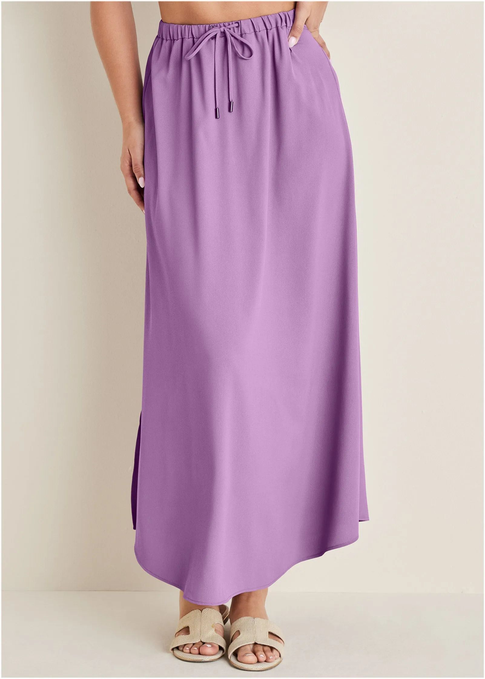 Crinkle Viscose Maxi Skirt - Purple sold by VENUS product image thumbnail 2