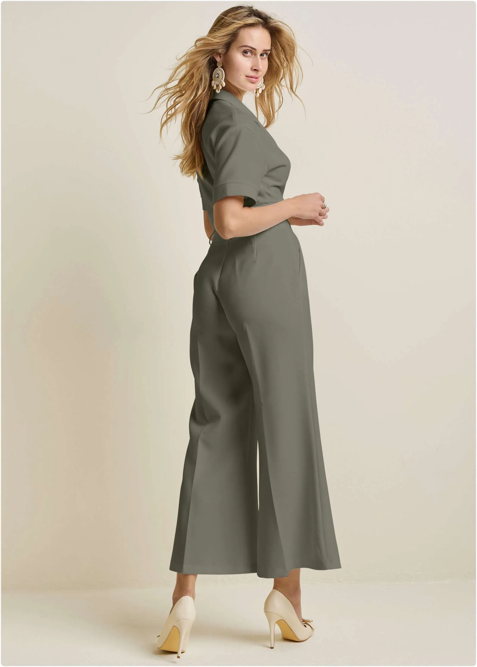 Flare Leg Suiting Set - Olive sold by VENUS product image thumbnail 2