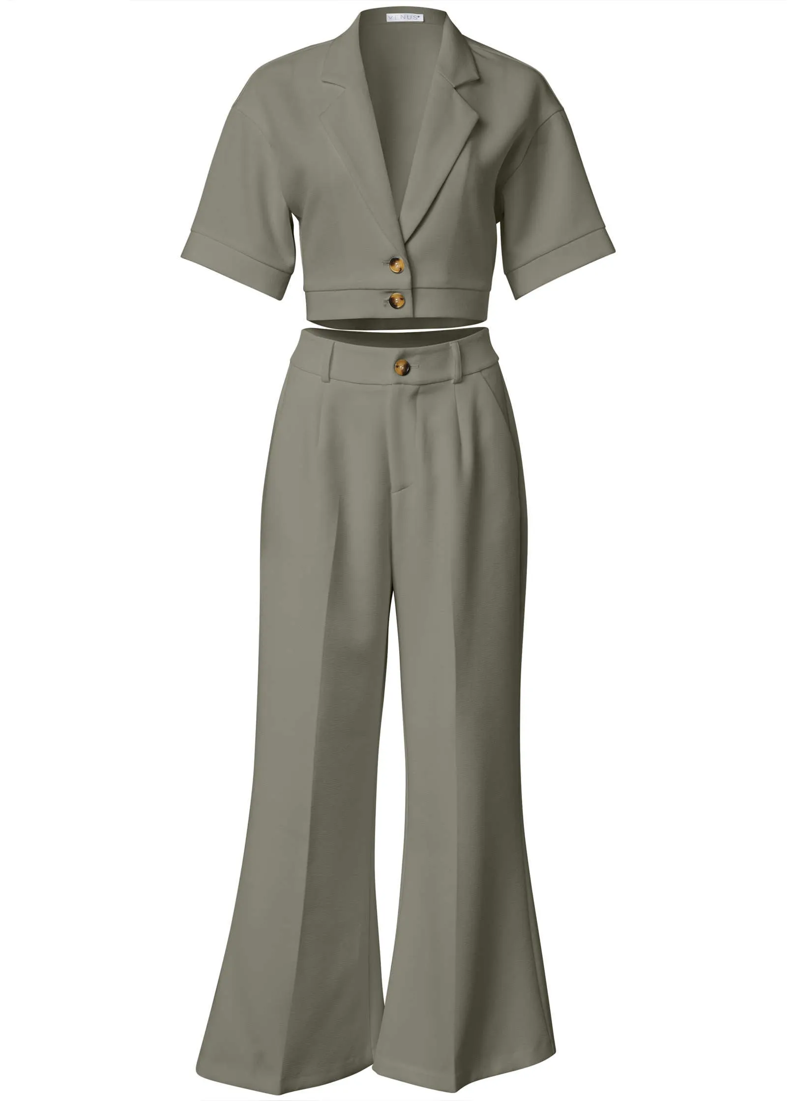 Flare Leg Suiting Set - Olive sold by VENUS product image thumbnail 3