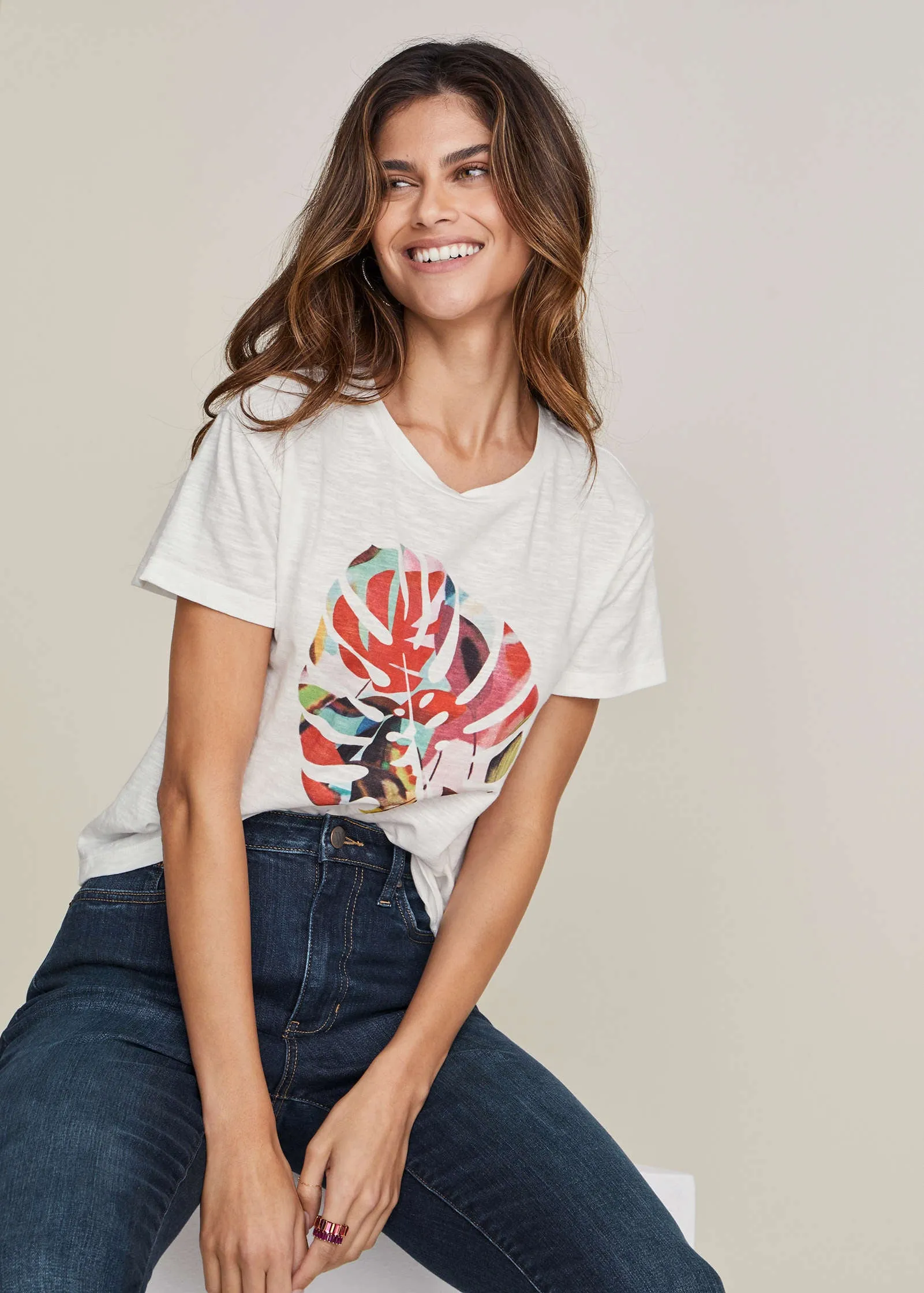 Palm Leaf Graphic Tee - Off White sold by VENUS product image thumbnail 4