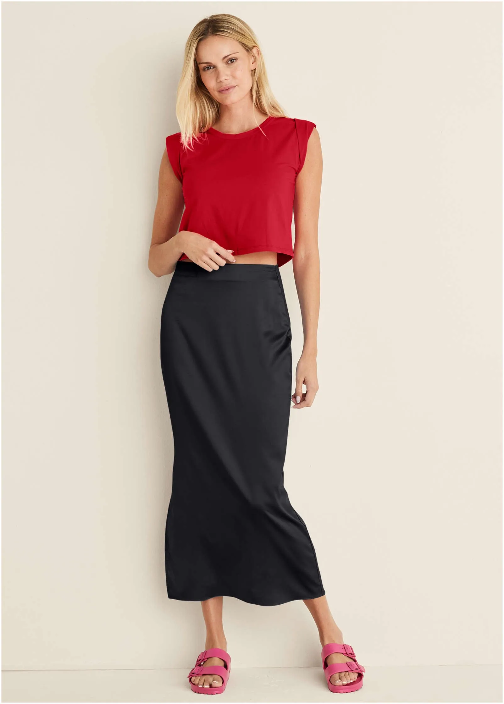 Cap Sleeve Tee - Red sold by VENUS