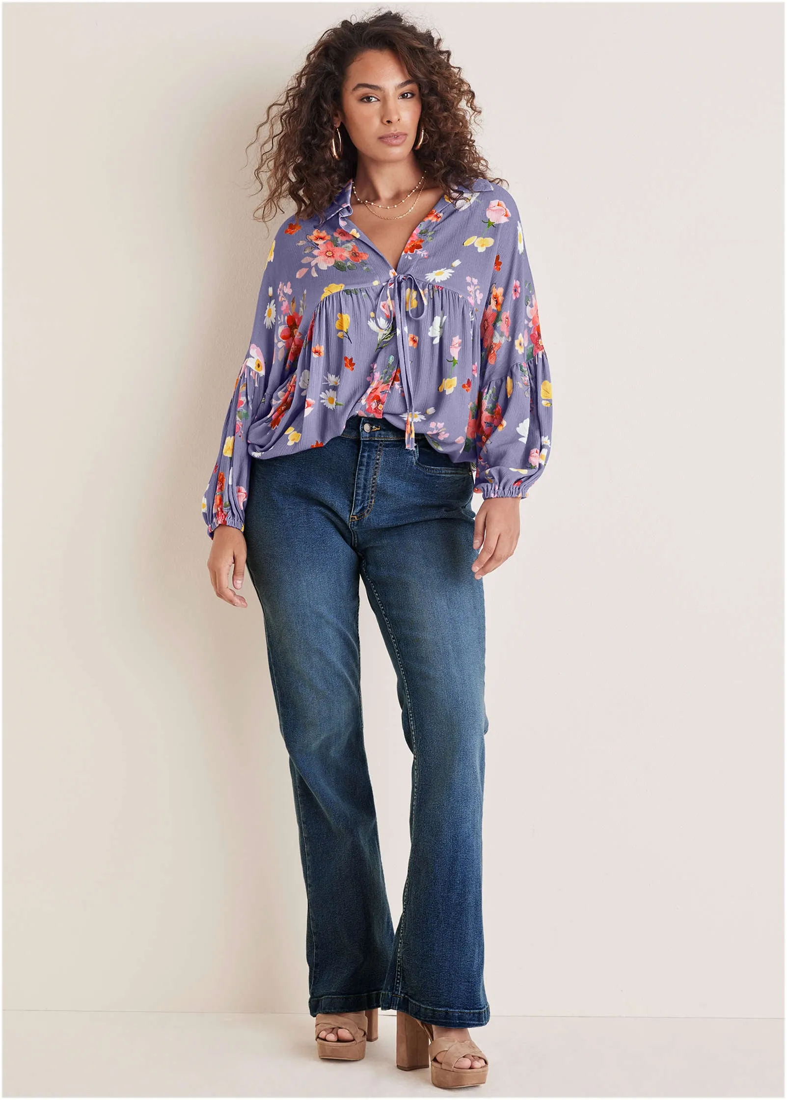 Woven Tunic Top - Blue Multi sold by VENUS product image thumbnail 3