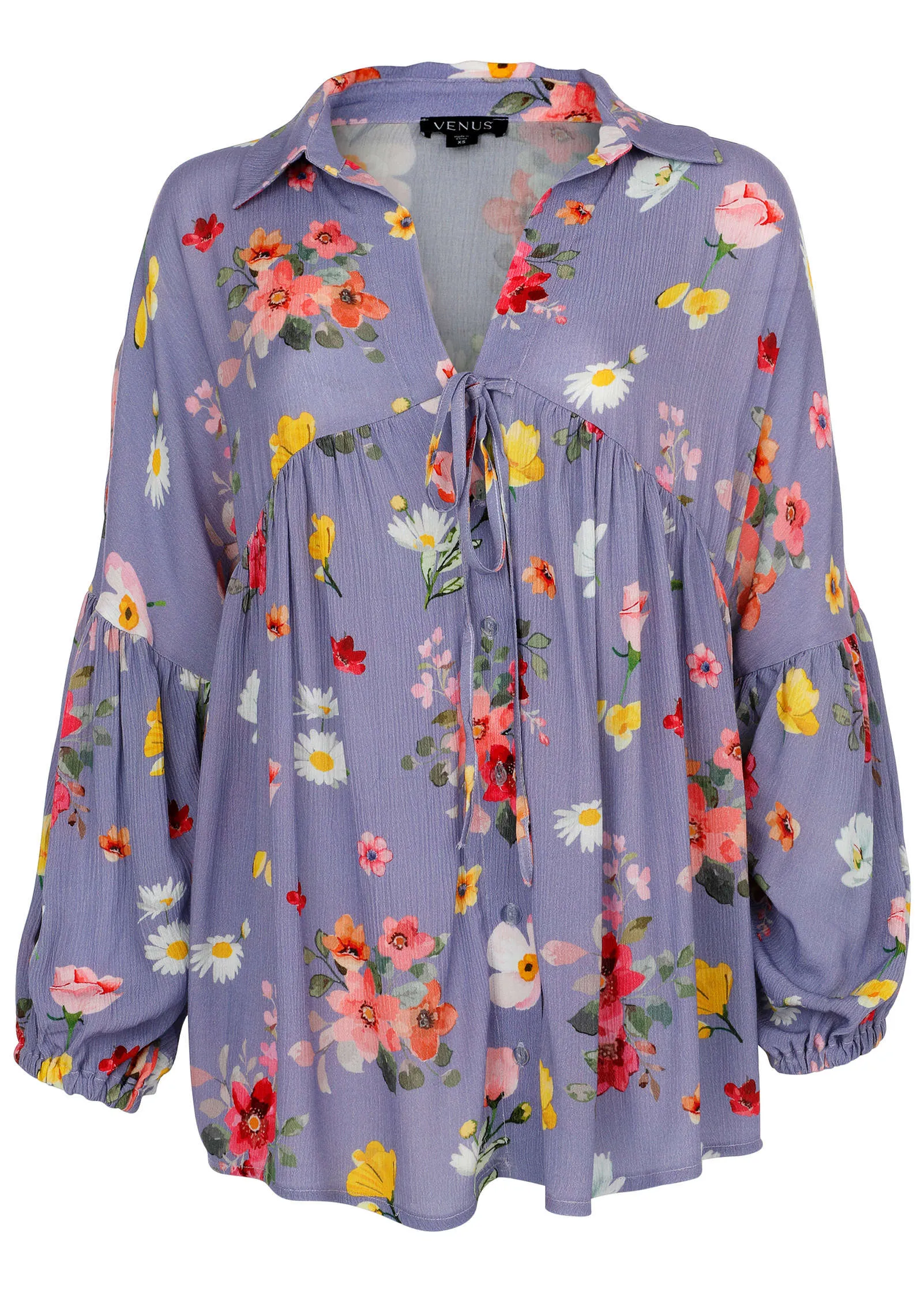 Woven Tunic Top - Blue Multi sold by VENUS product image thumbnail 5