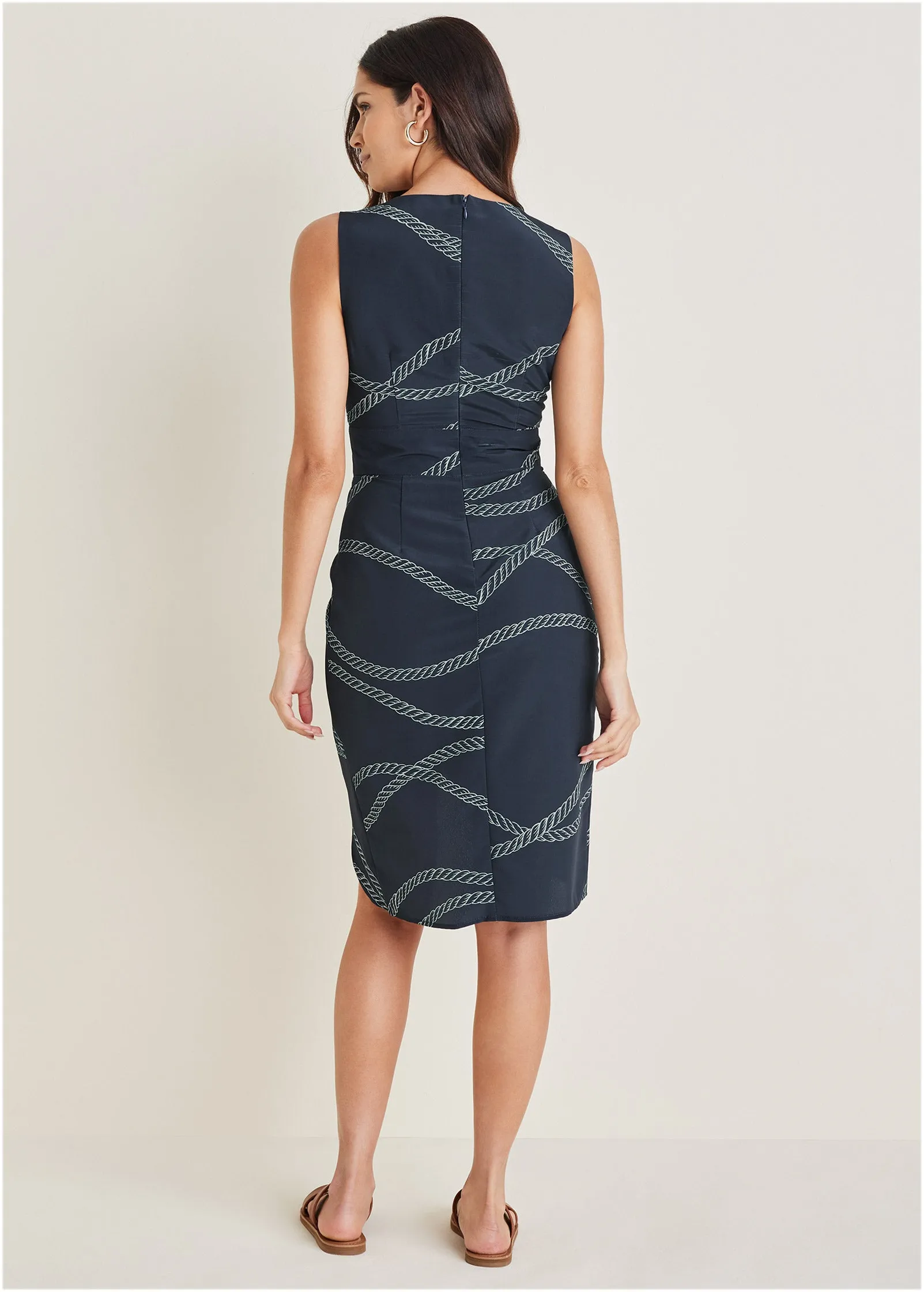 Ruched Side High Low Dress - Yacht Rope Print sold by VENUS product image thumbnail 2