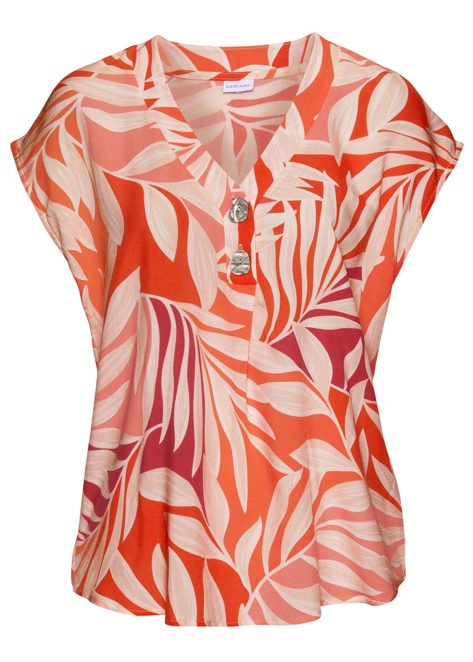 Printed Short Sleeve Top - Red Multi sold by VENUS product image thumbnail 3