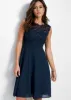 Lace Overlay Mini Dress - Dark Blue sold by VENUS