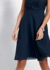 Lace Overlay Mini Dress - Dark Blue sold by VENUS