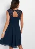 Lace Overlay Mini Dress - Dark Blue sold by VENUS