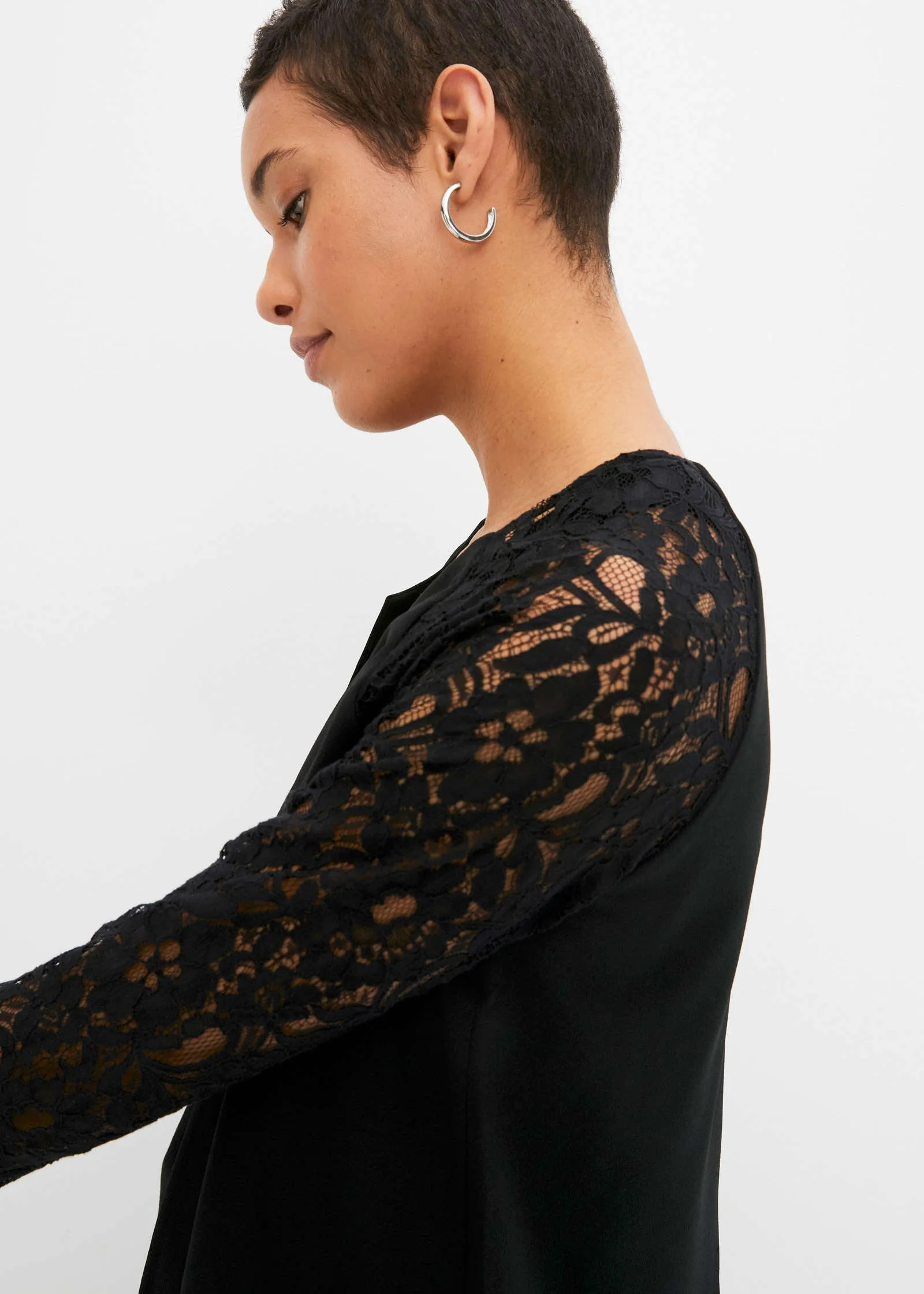 Lace Sleeve Blazer - Black sold by VENUS product image thumbnail 5