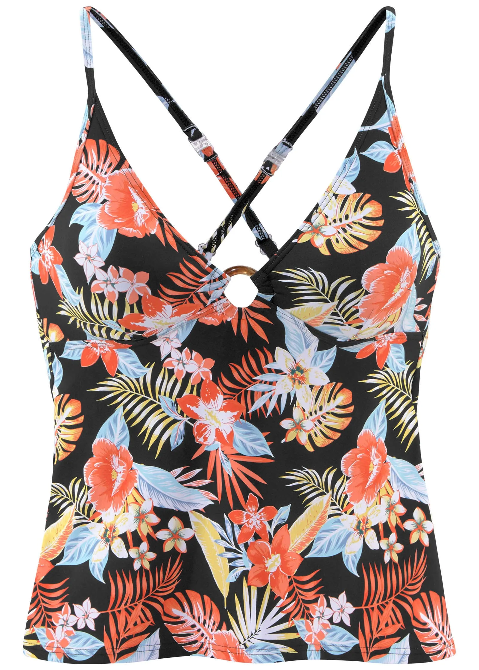 Halter Tankini Top - Red & Yellow Tropic sold by VENUS product image thumbnail 2
