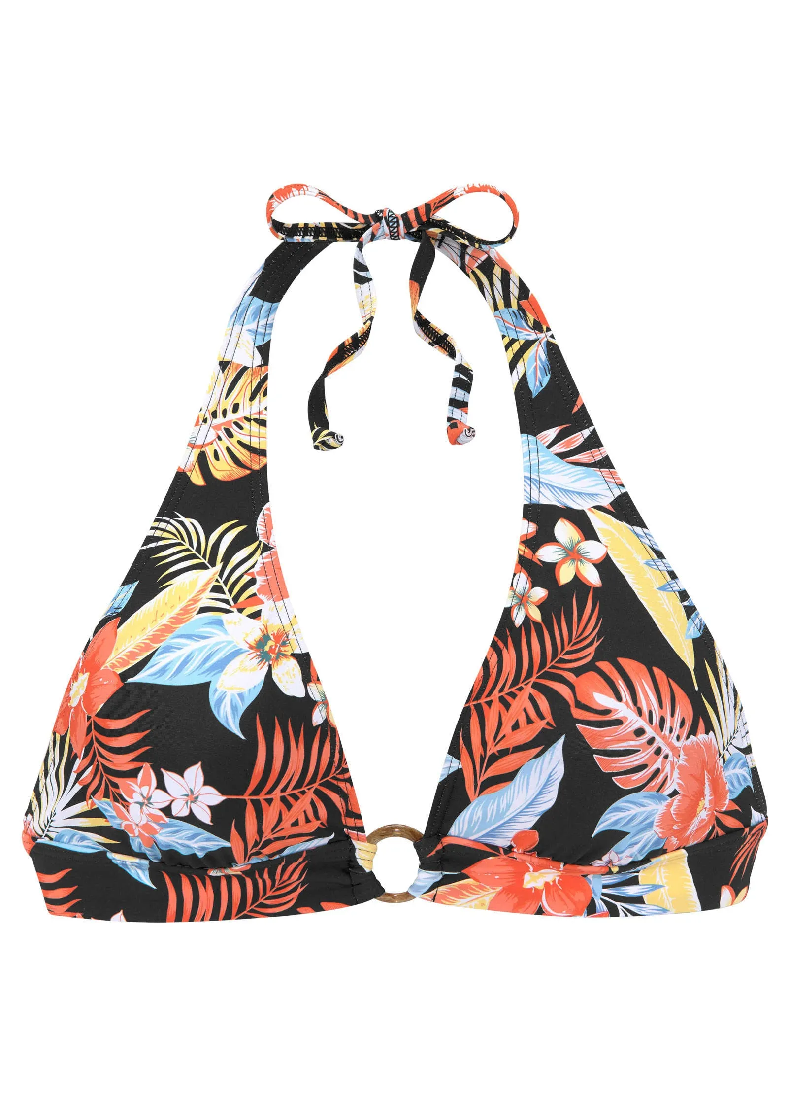 Triangle Halter Top - Red & Yellow Tropic sold by VENUS product image thumbnail 2