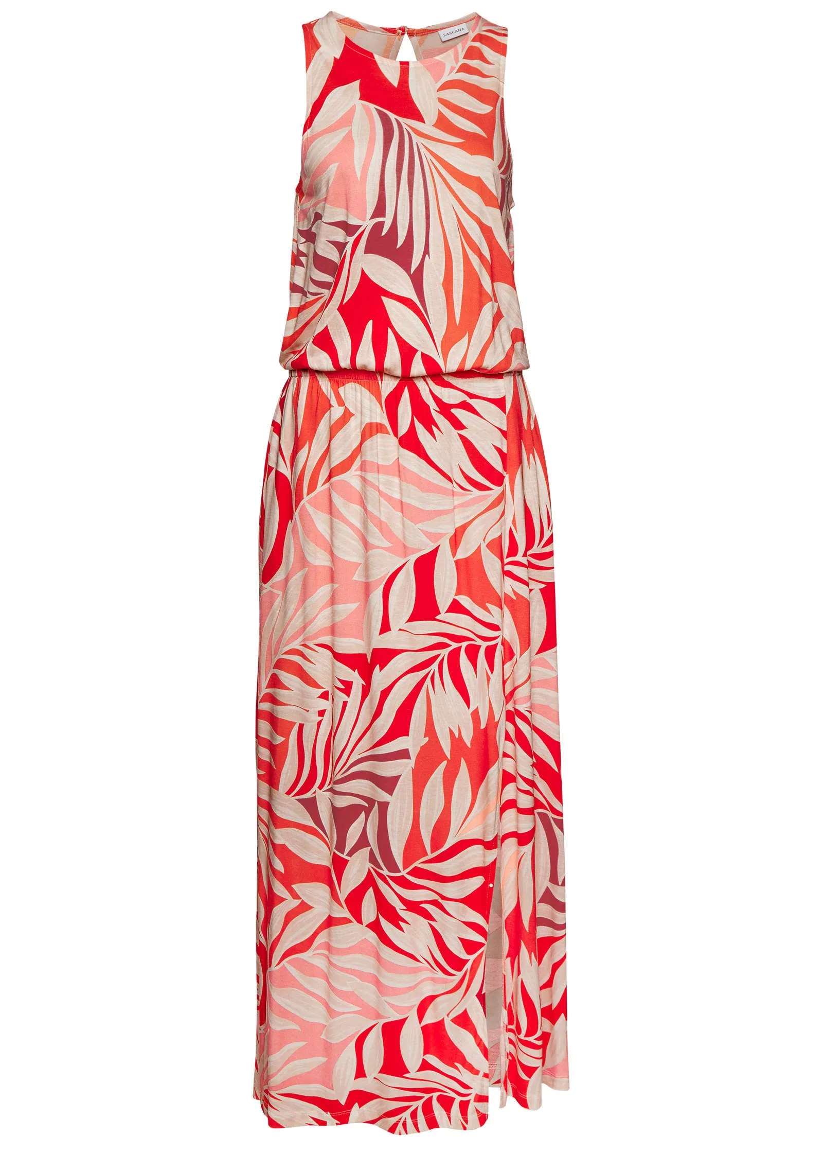 Printed Slit Maxi Dress - Red Multi sold by VENUS product image thumbnail 2