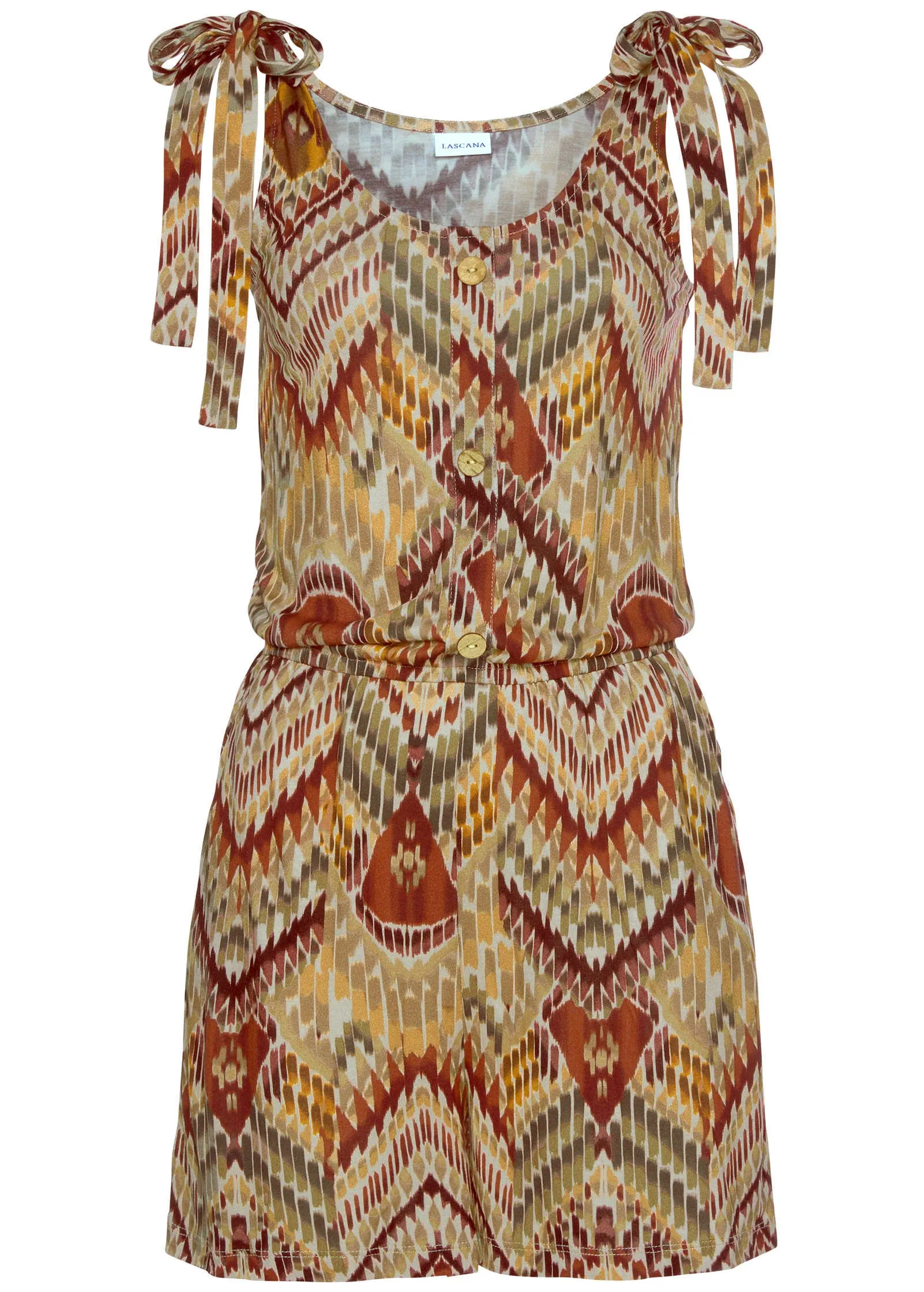 Tie Shoulder Romper - Brown Multi sold by VENUS product image thumbnail 3