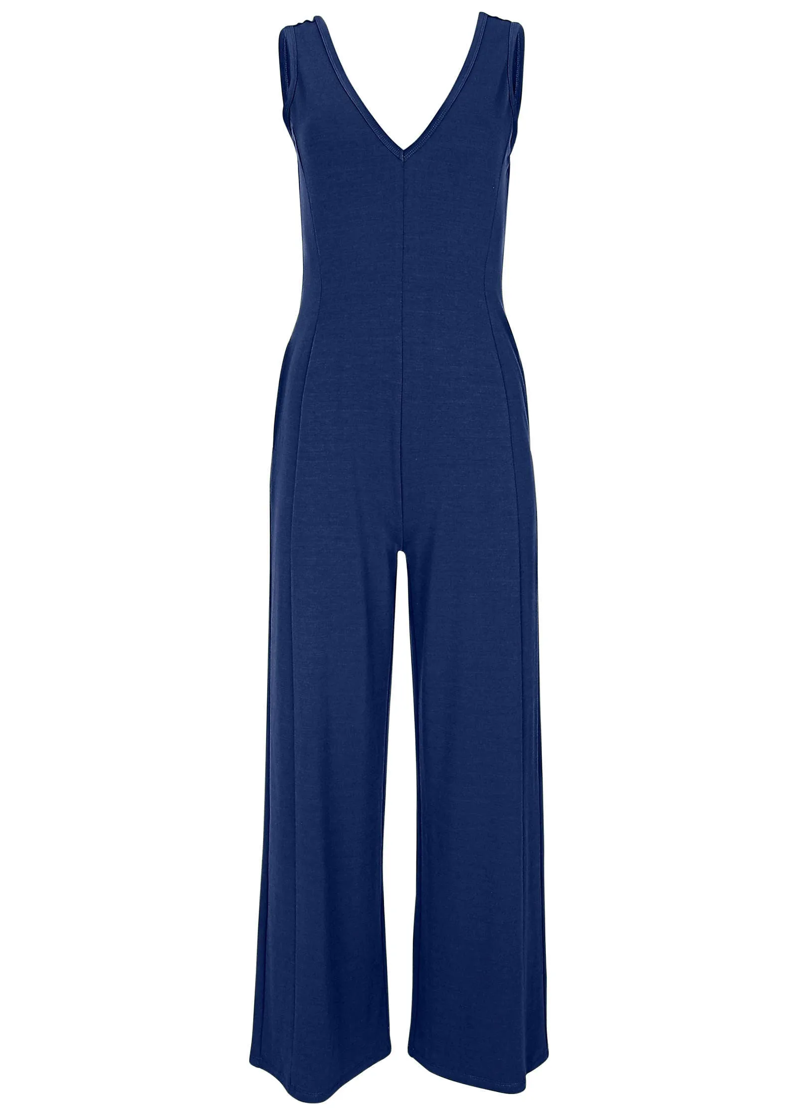 Relaxed V-Neck Jumpsuit - Dark Blue sold by VENUS product image thumbnail 3