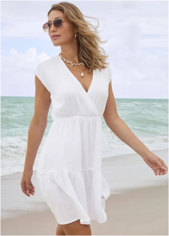 Tiered Cover-Up Dress - White sold by VENUS