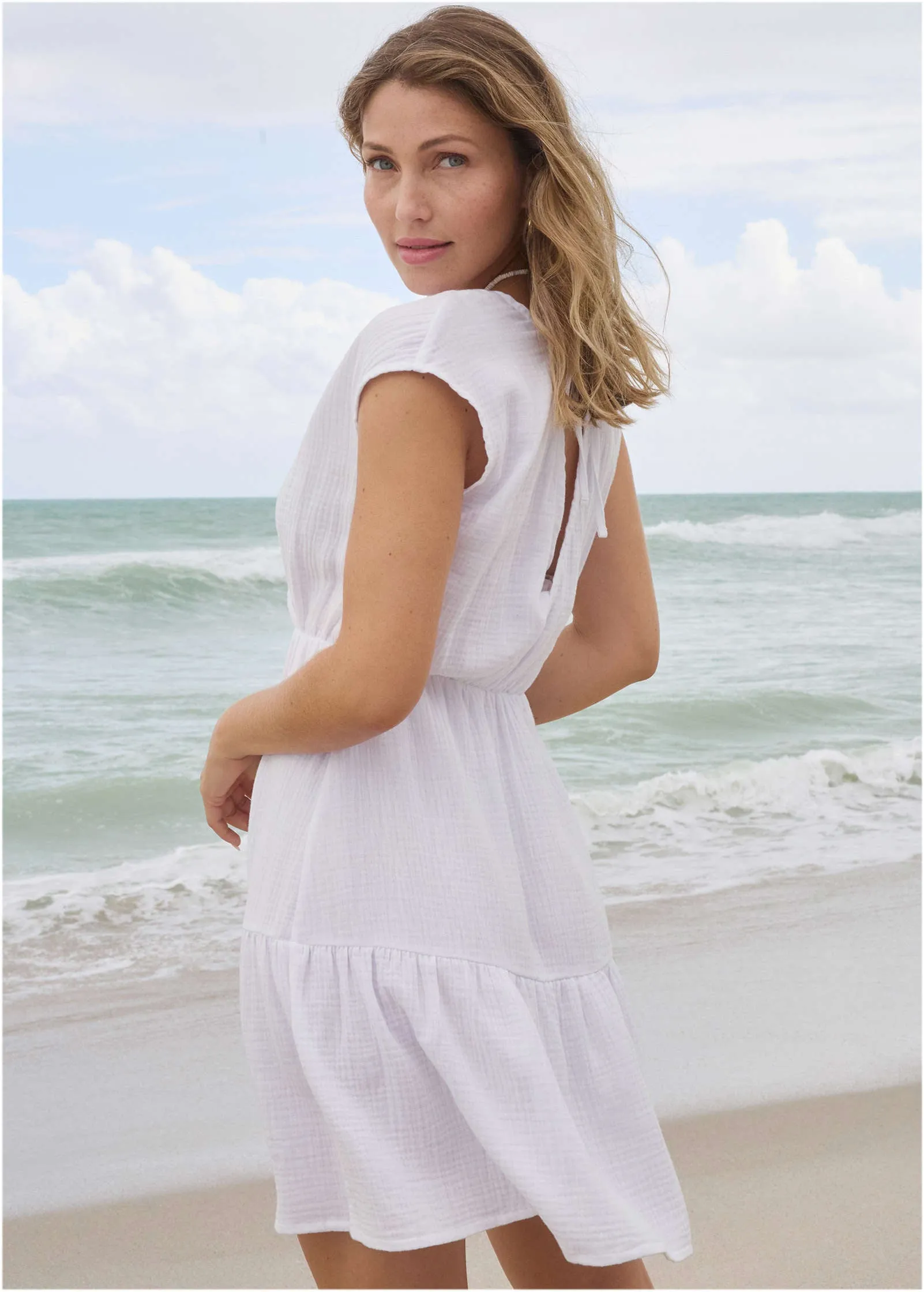 Tiered Cover-Up Dress - White sold by VENUS product image thumbnail 2