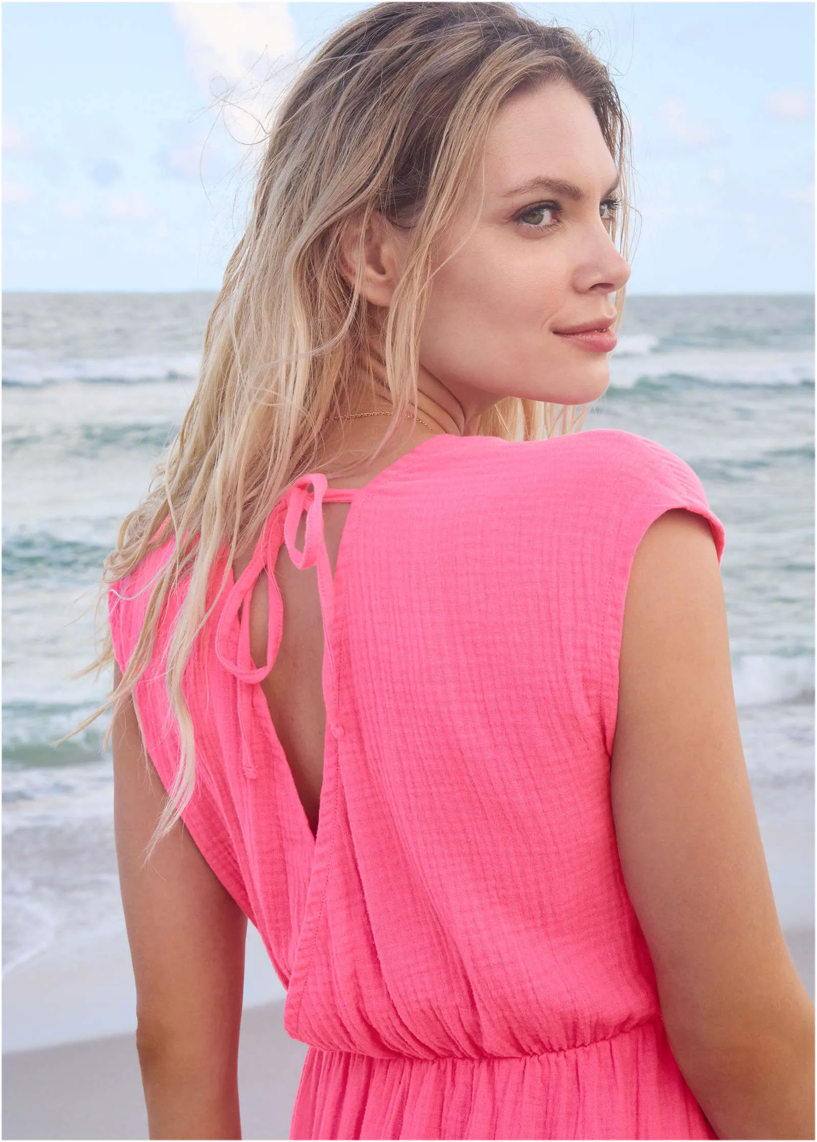 Tiered Cover-Up Dress - Raspberry sold by VENUS product image thumbnail 5