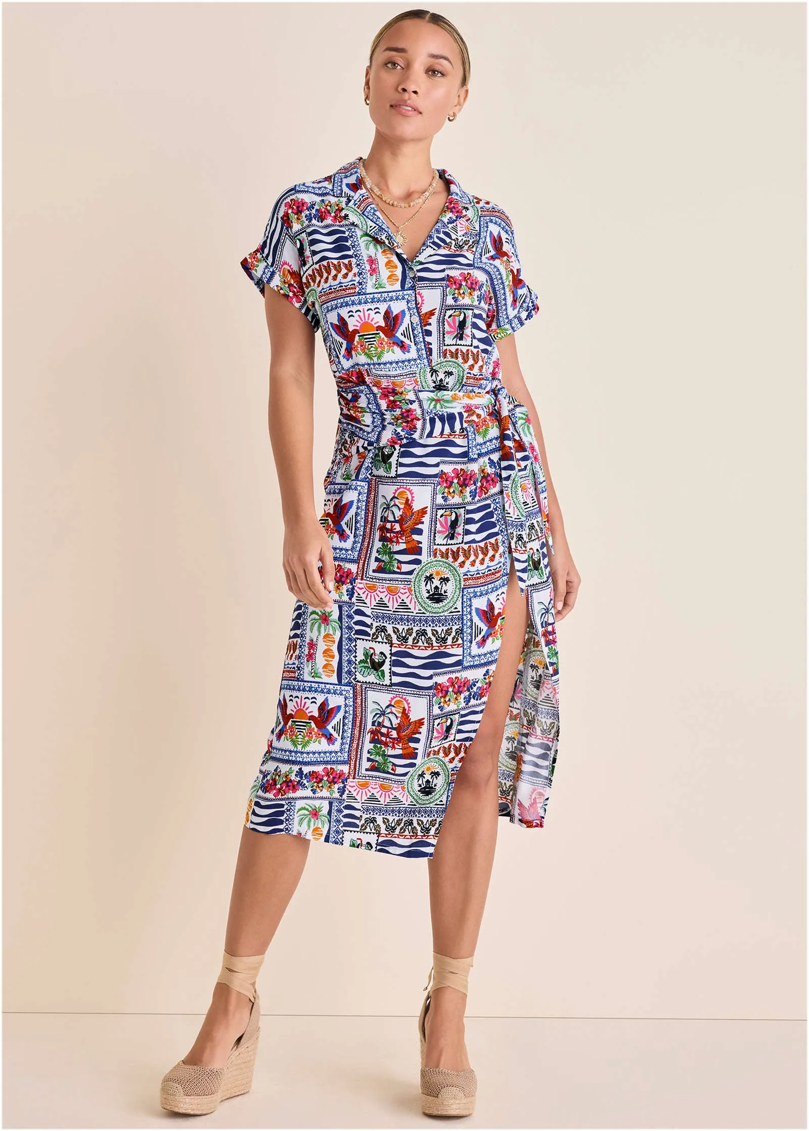 Side Tie Midi Dress - Postcard Vacay sold by VENUS product image thumbnail 5
