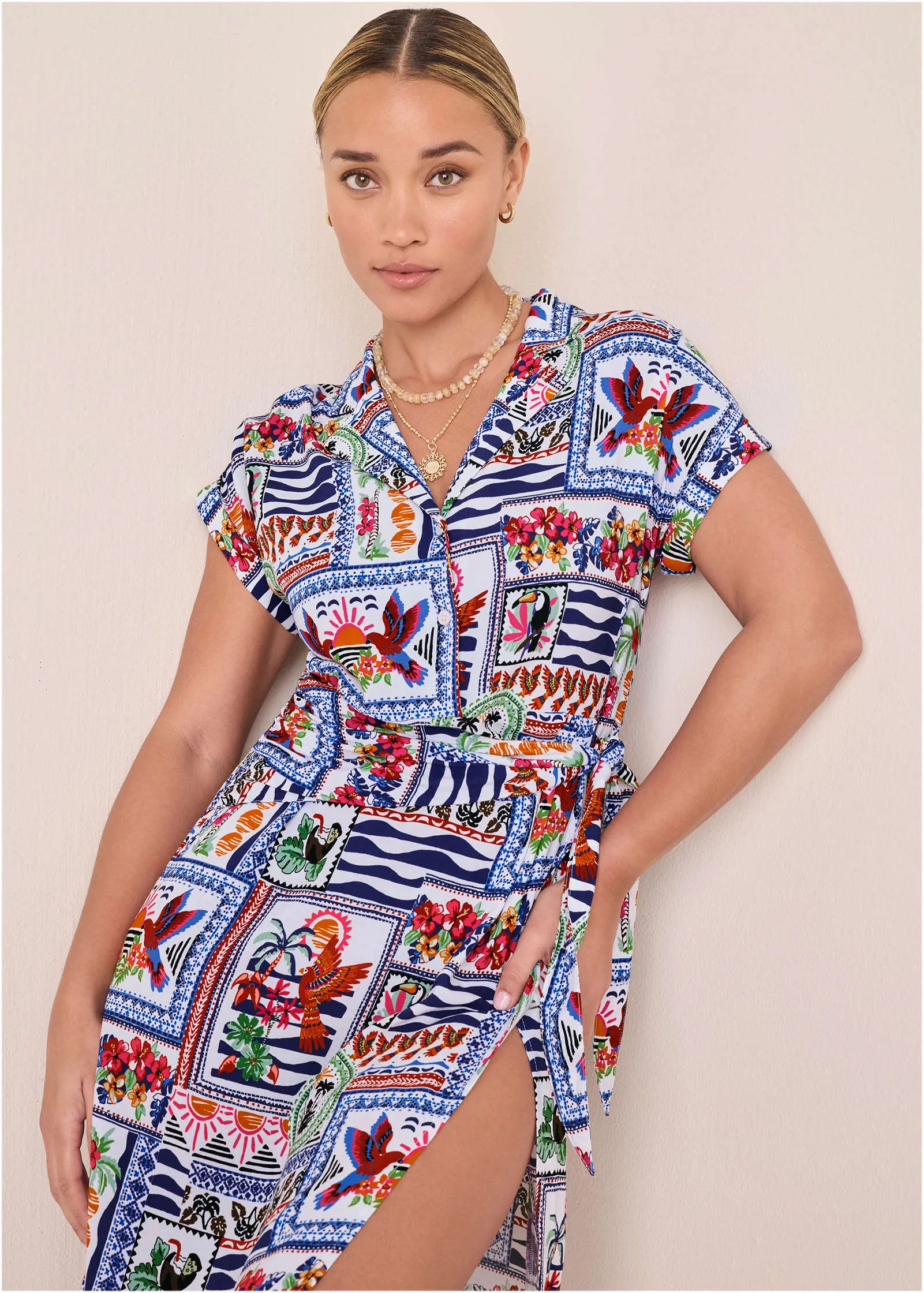 Side Tie Midi Dress - Postcard Vacay sold by VENUS product image thumbnail 3