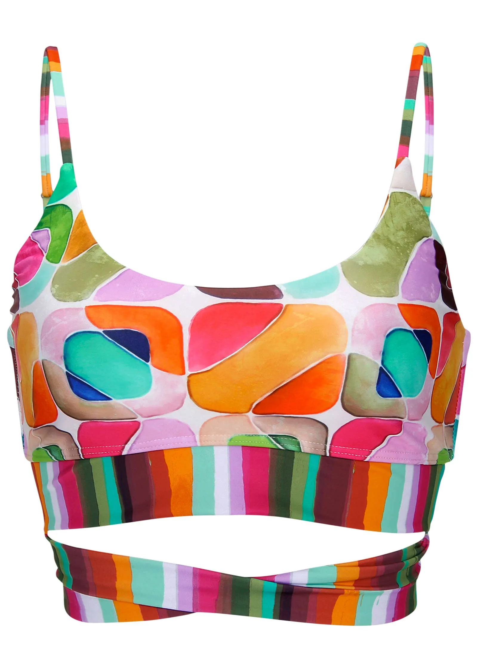 Scoop Neck Bikini Top - Watercolor Geo Combo sold by VENUS product image thumbnail 5