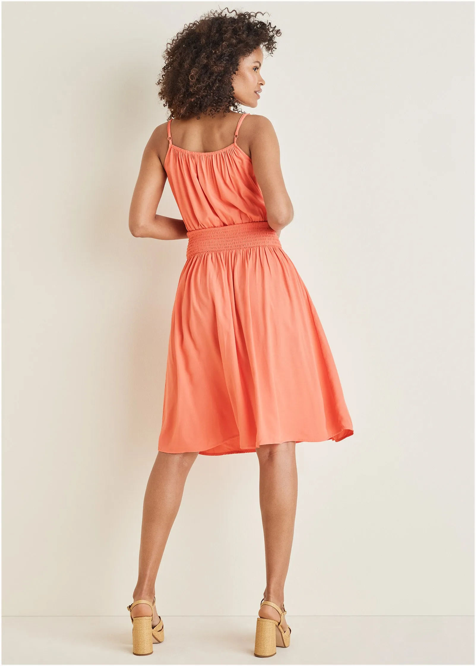Smocked Midi Dress - Burnt Coral sold by VENUS product image thumbnail 2