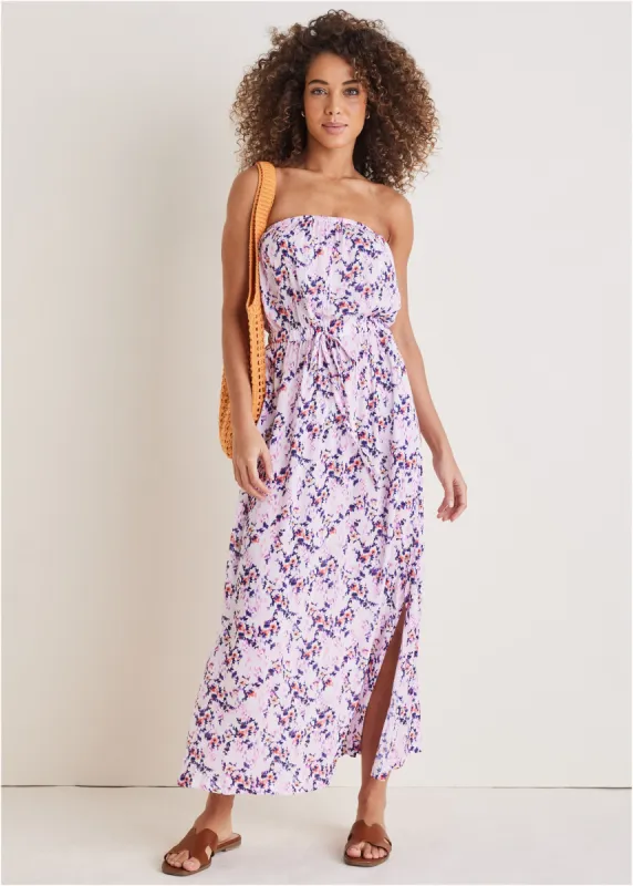 Strapless Maxi Dress  - Pink & Purple sold by VENUS