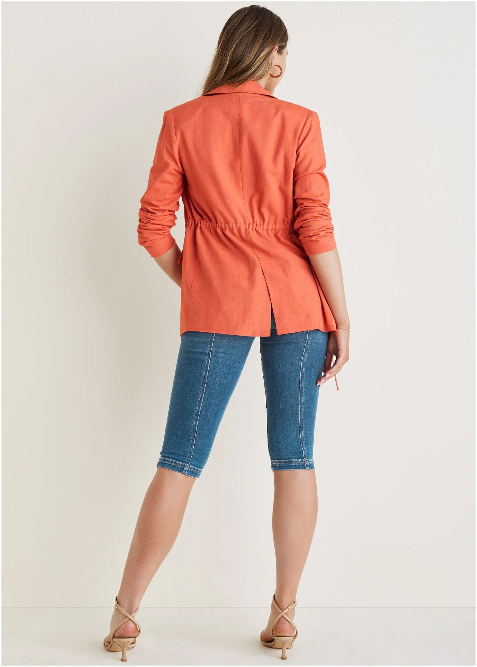 Cotton Linen Blazer - Burnt Orange sold by VENUS product image thumbnail 2