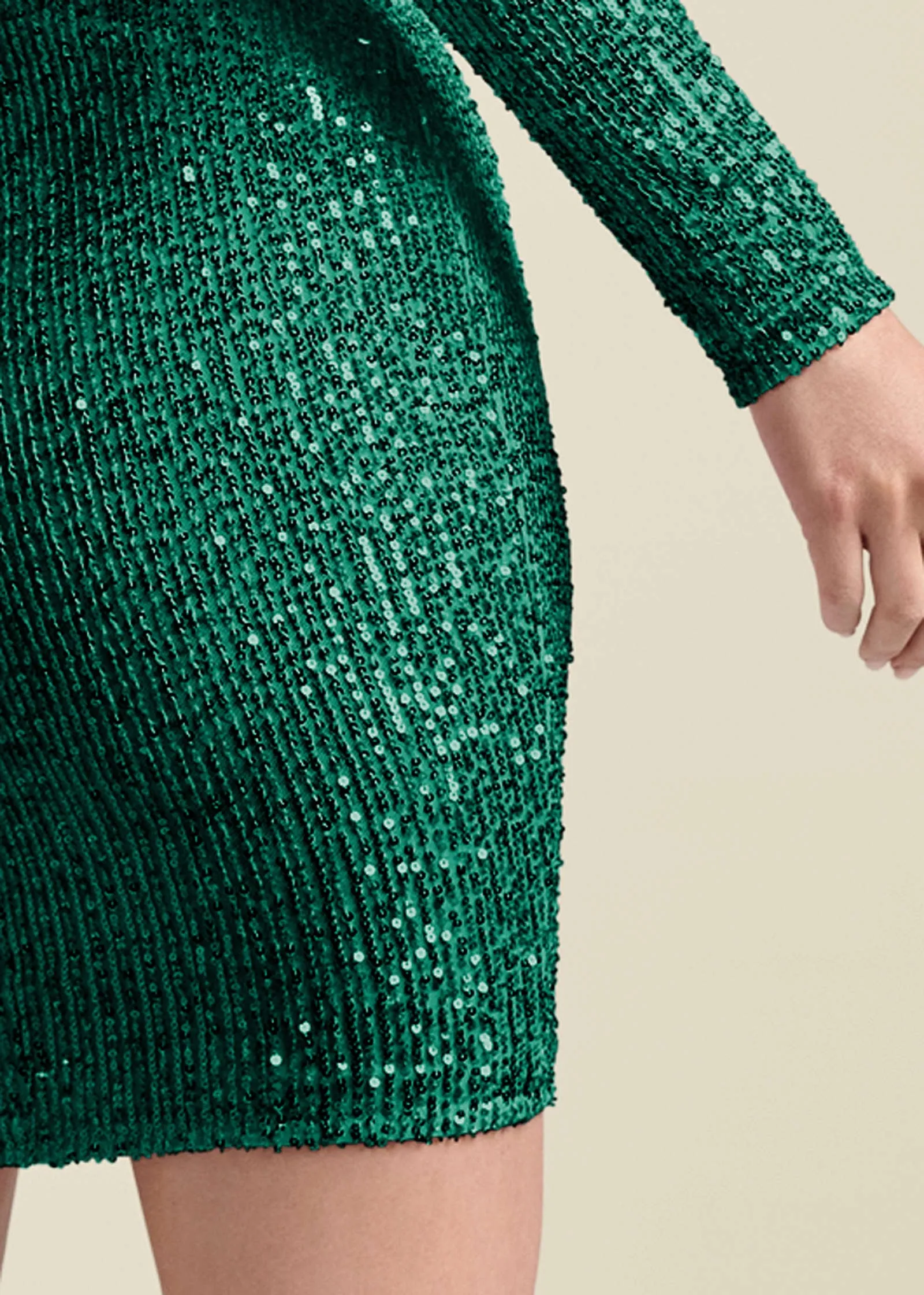 Twist-Front Sequin Dress - Dark Green sold by VENUS product image thumbnail 4