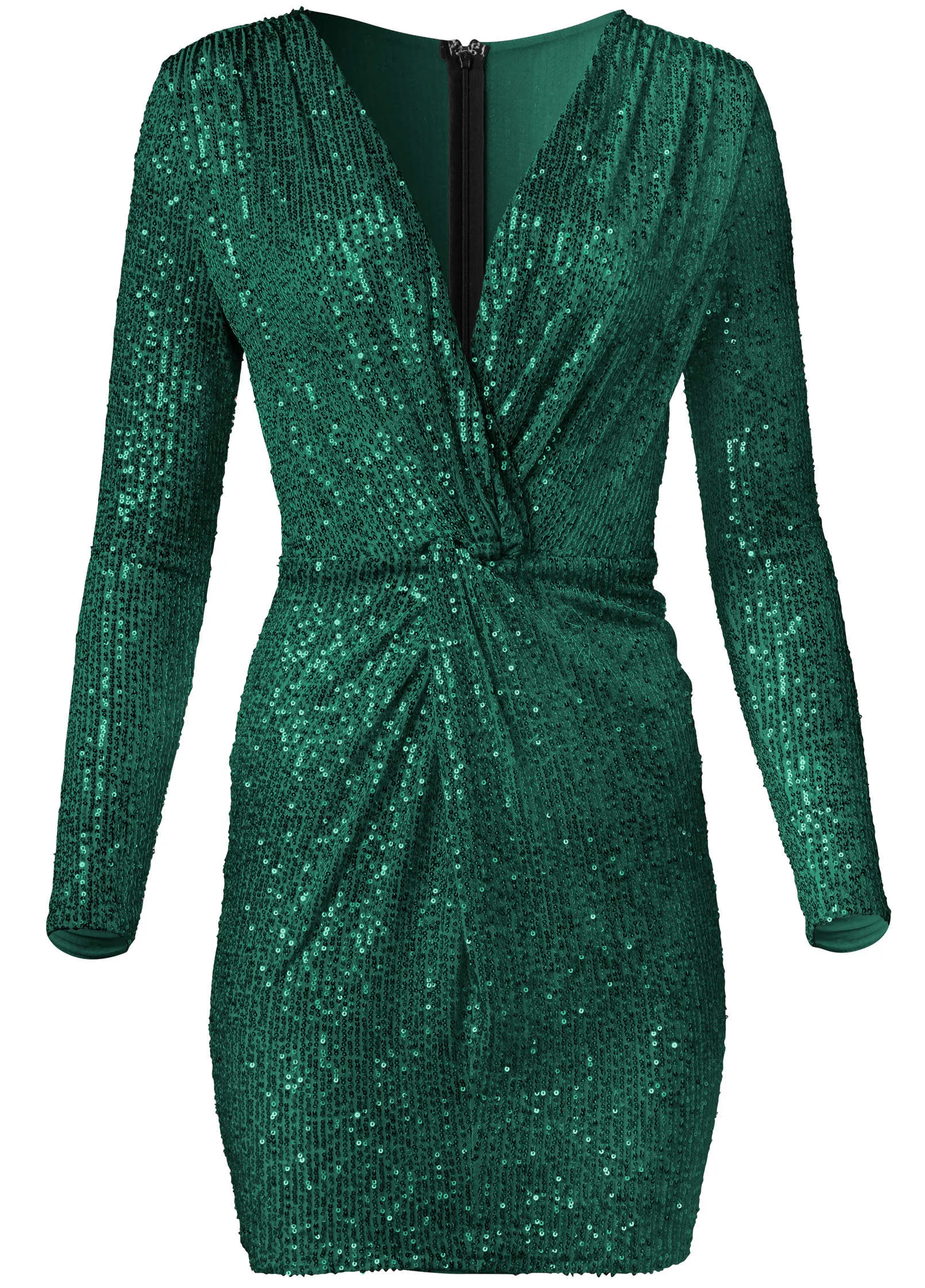 Twist-Front Sequin Dress - Dark Green sold by VENUS product image thumbnail 5