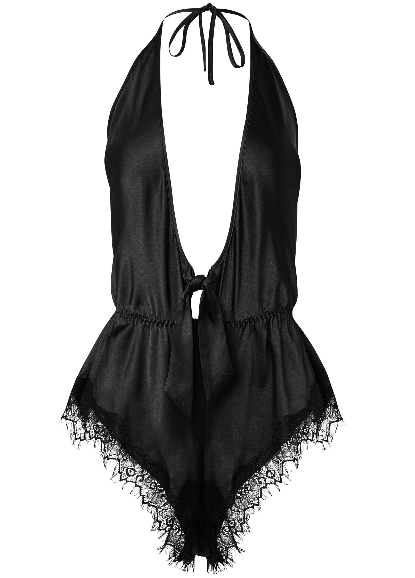 Silky Satin Plunge Romper - Black sold by VENUS product image thumbnail 5