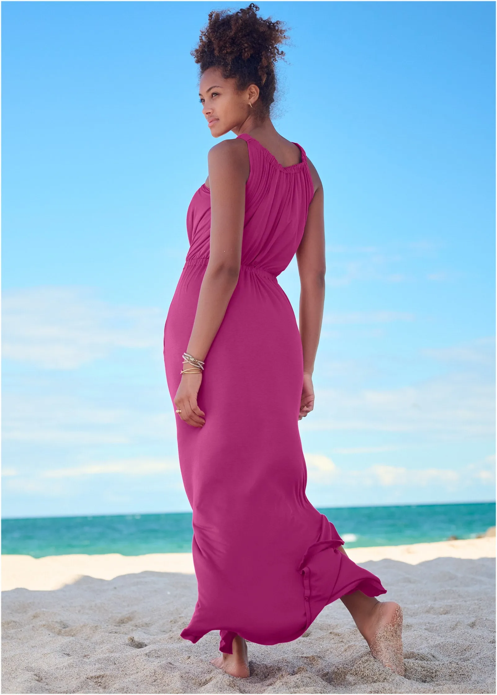 Gathered Neckline Maxi - Passion Fruit sold by VENUS product image thumbnail 2