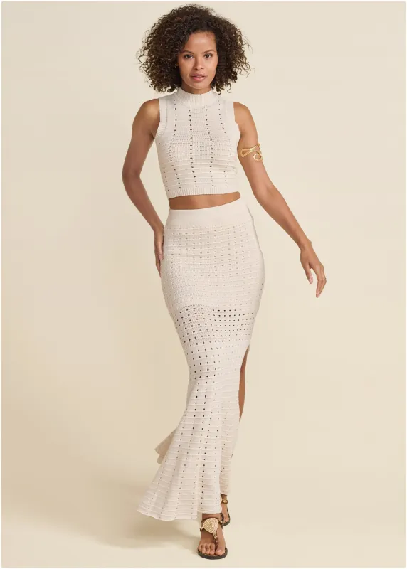 Two-Piece Sweater Set - Off White sold by VENUS