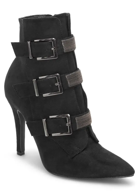 Buckle Detail Booties - Black sold by VENUS