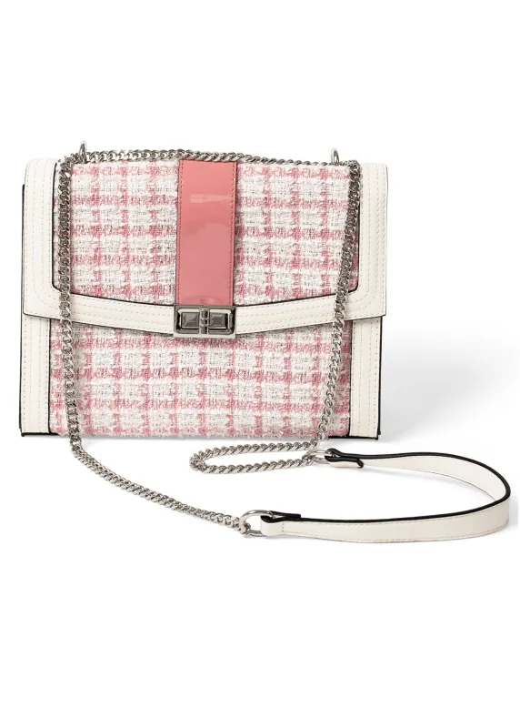 Structured Tweed Handbag - Pink sold by VENUS