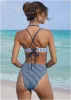 Contrast Stripe One-Piece - Reversible Navy Stripe sold by VENUS